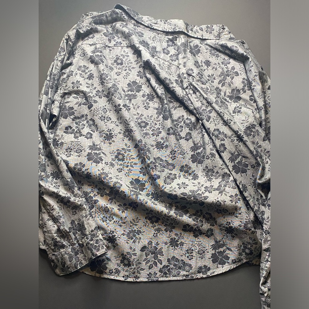Grey Flower Button Down Shirt Express